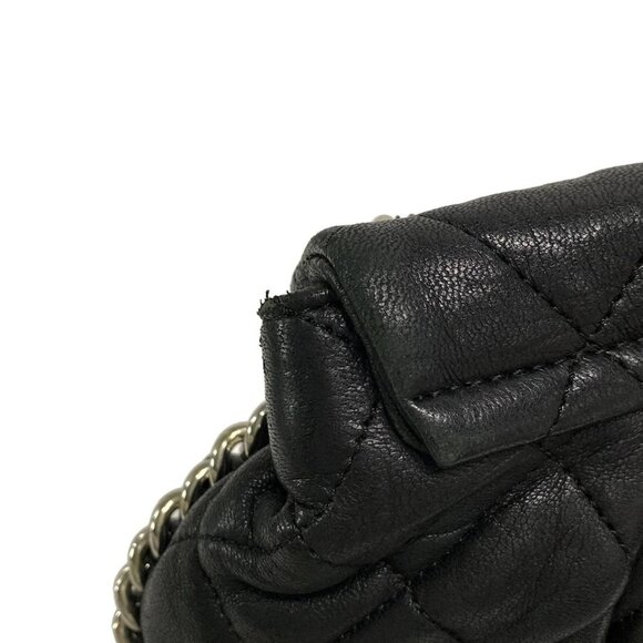 Auth CHANEL Chain Around / Matelasse A49889 Black Leather Shoulder Bag - Picture 7 of 16